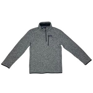 Patagonia Kids Boys Better Sweater 1/4 Zip Pullover Fleece Size XL 14 Gray